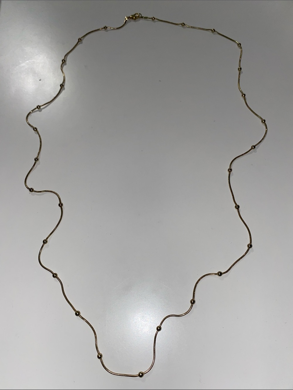Gold Bead Station Chain Necklace - Women Jewelry